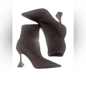 L’intervalle black pointed toe day 2 nite trendy stylish knit ankle boot 9